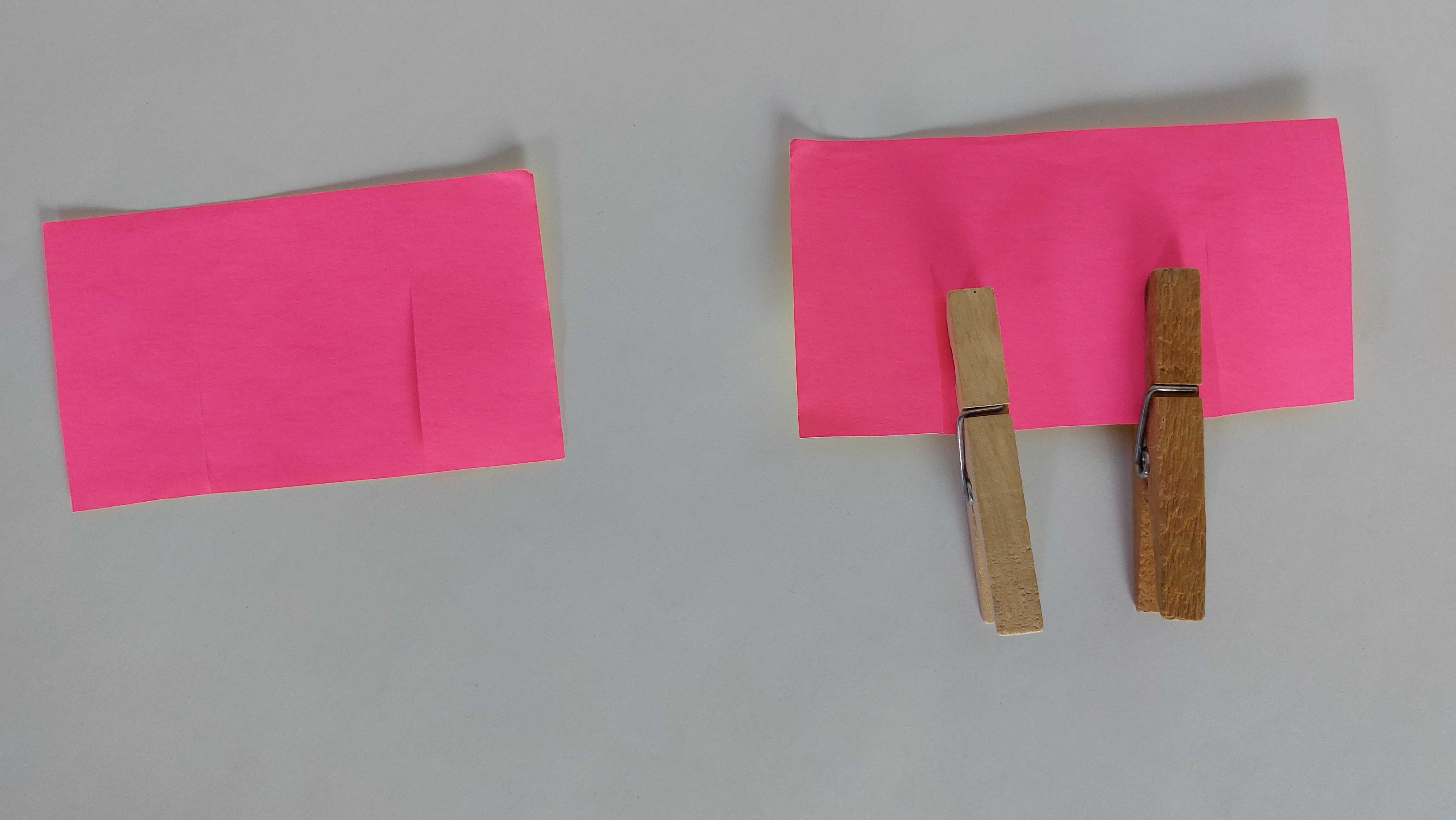 Some additional mass in the middle makes sure the paper rips at both ends.