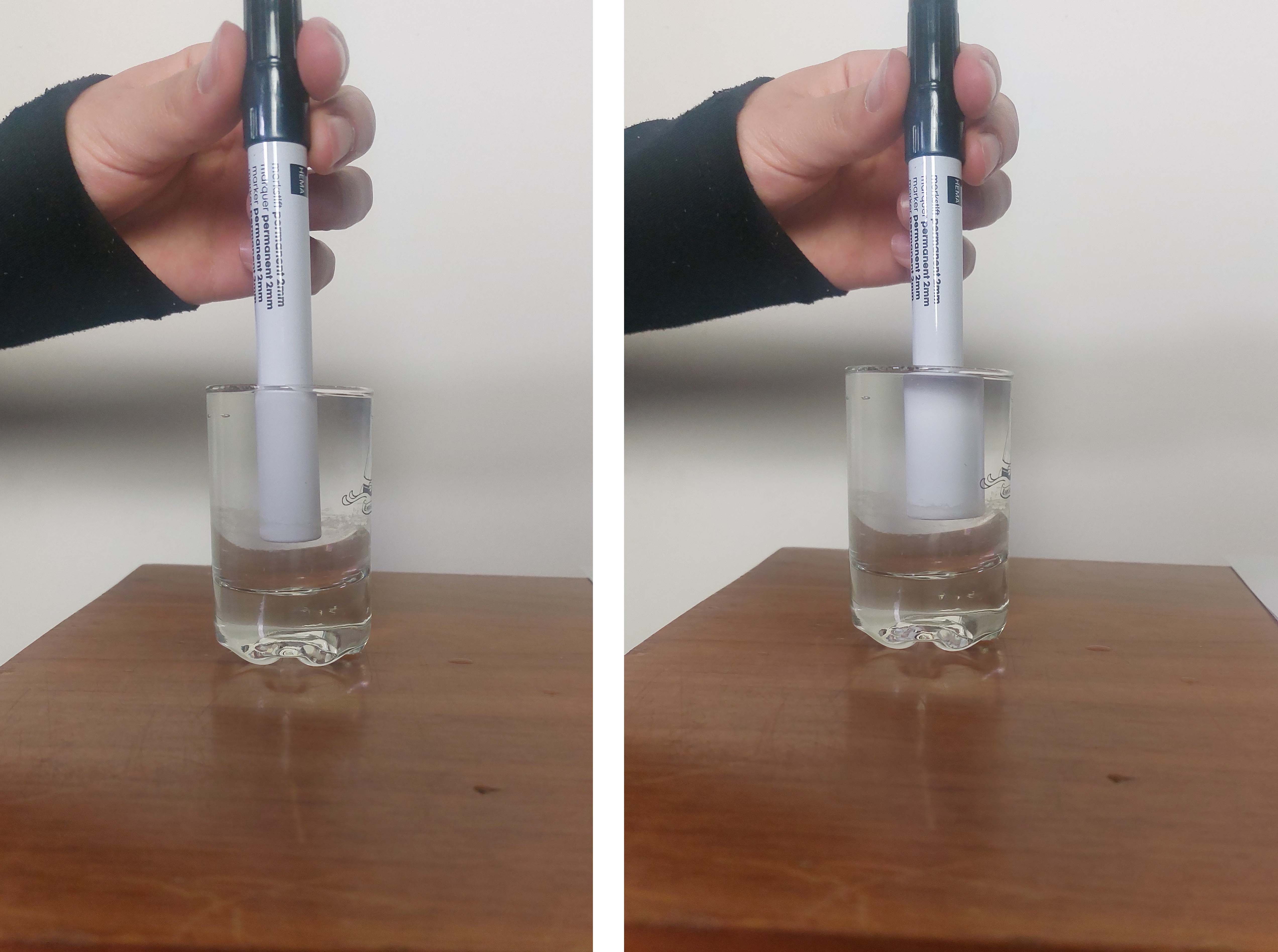 Move the pencil back and forth and describe what you see