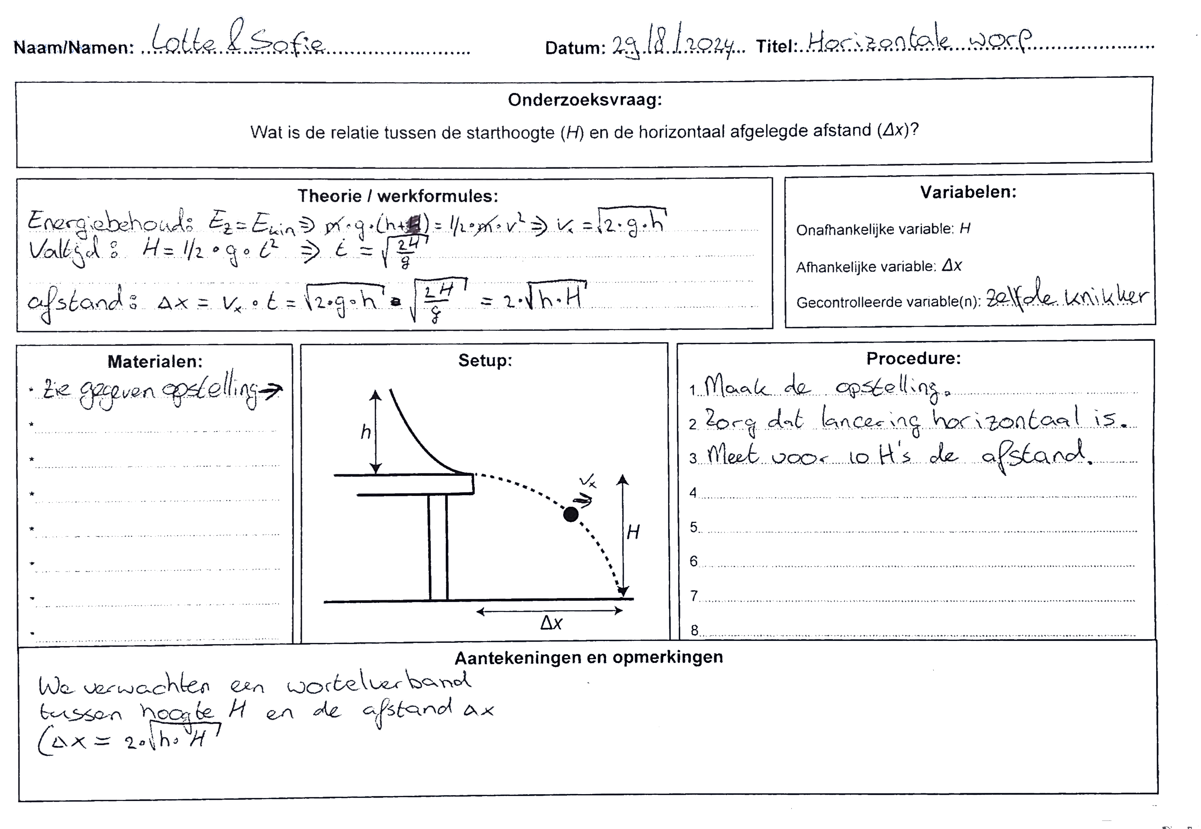 de scientific graphic organizer bestaat uit een vel papier met verschillende cellen waarin leerlingen de verschillende fasen van het practicum kunnen beschrijven.